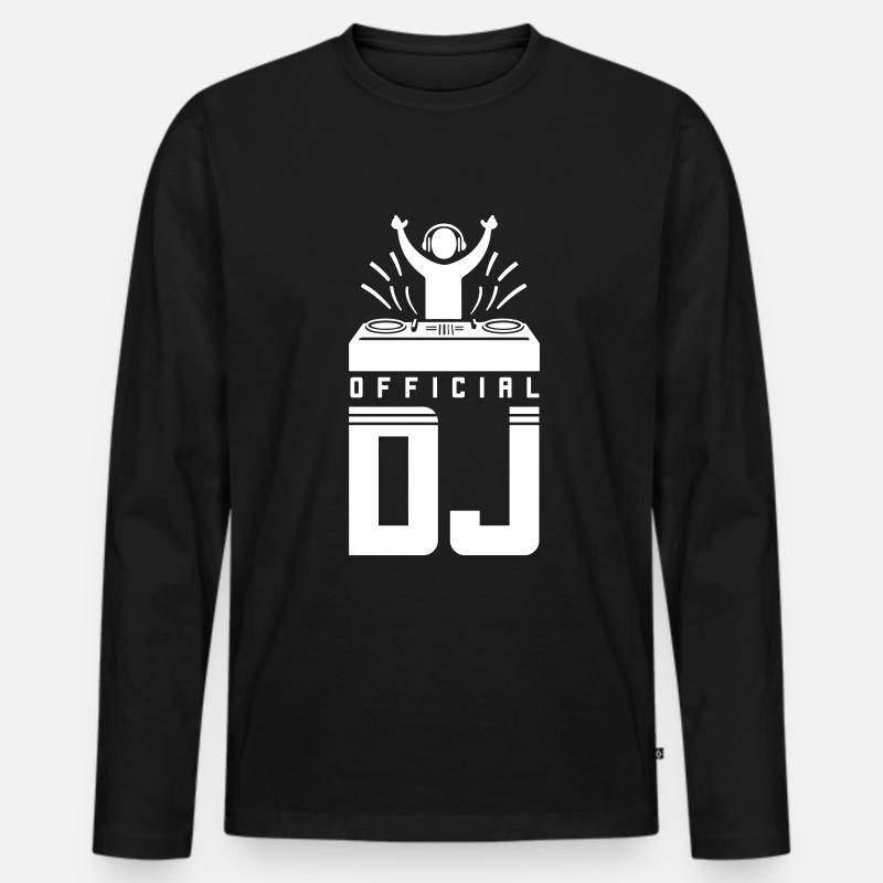 DJ Spruch Turntables - Männer Premium Bio Langarmshirt - Schwarz