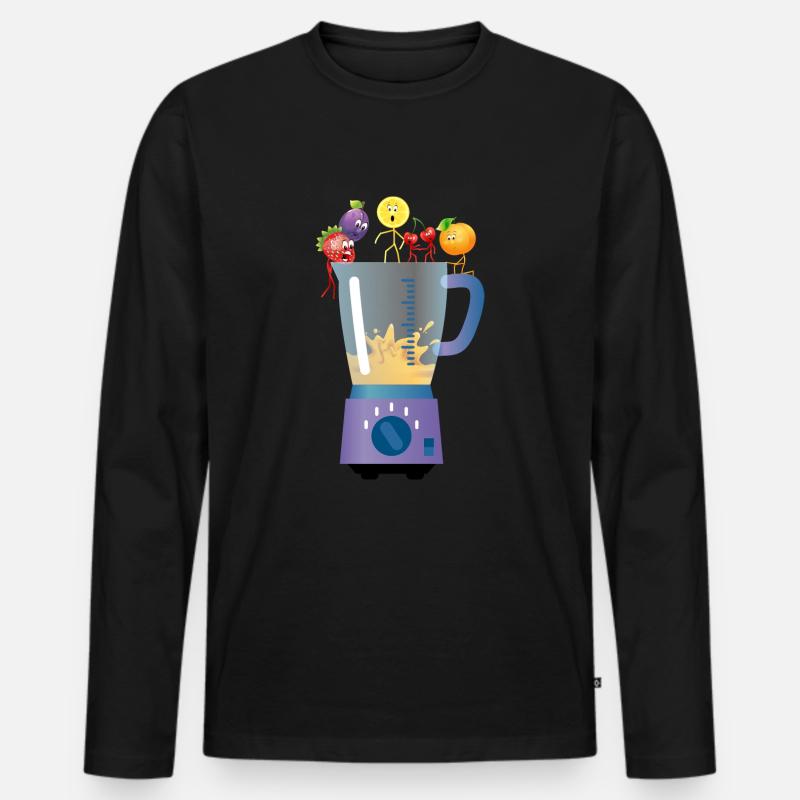 Smoothie - Männer Premium Bio Langarmshirt - Schwarz