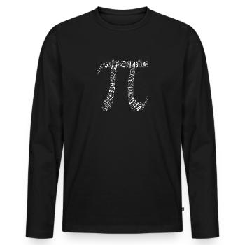 Pi - Männer Premium Bio Langarmshirt - Schwarz - Vorne - Nico (187cm)