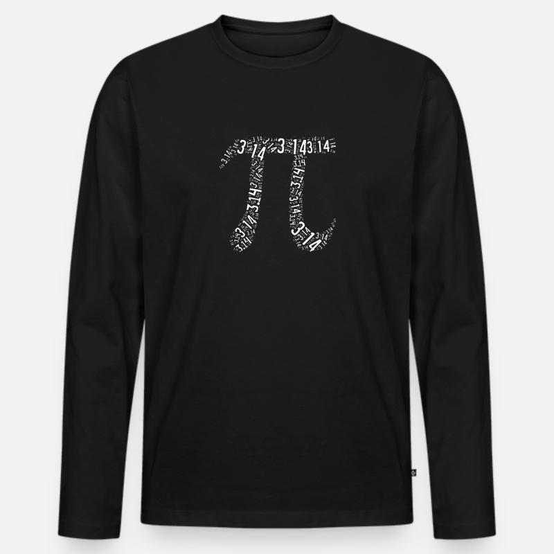 pi greco - Maglia a manica lunga ecologica premium da uomo - nero
