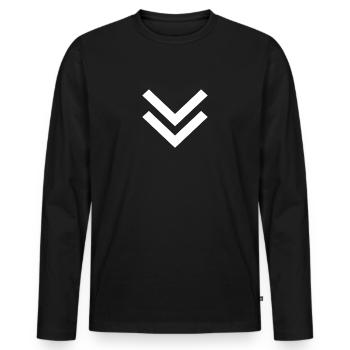 Flèches - Arrow - T-shirt manches longues Premium bio Homme - noir - Devant - Nico (187cm)
