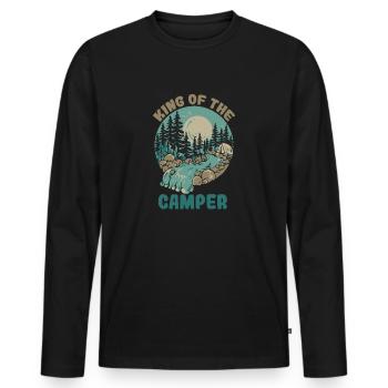 King of the camper - Men's Premium Organic Long Sleeve Shirt - black - Front - Nico (187cm)
