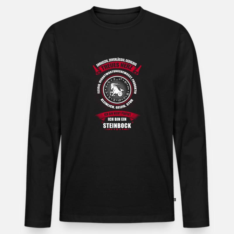 Steinbock Sternzeichen Horoskop - Männer Premium Bio Langarmshirt - Schwarz