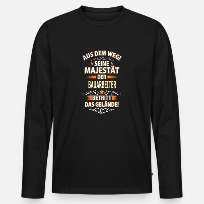 BAUARBEITER - Männer Premium Bio Langarmshirt - Schwarz
