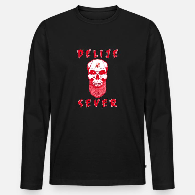 Delije Sever 1989b - Männer Premium Bio Langarmshirt - Schwarz