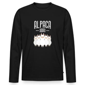 Alpaca Squad - Männer Premium Bio Langarmshirt - Schwarz - Vorne - Nico (187cm)