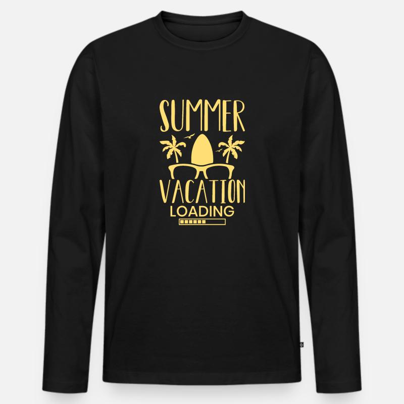 Sommerurlaub Loading - Männer Premium Bio Langarmshirt - Schwarz