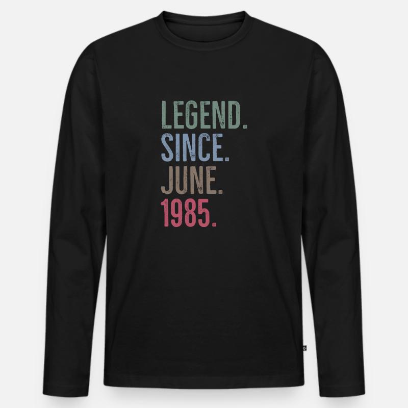 Legende seit Juni 1985 - Männer Premium Bio Langarmshirt - Schwarz