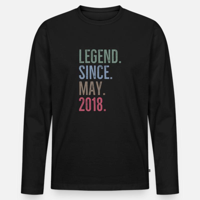 Legende seit Mai 2018 - Männer Premium Bio Langarmshirt - Schwarz