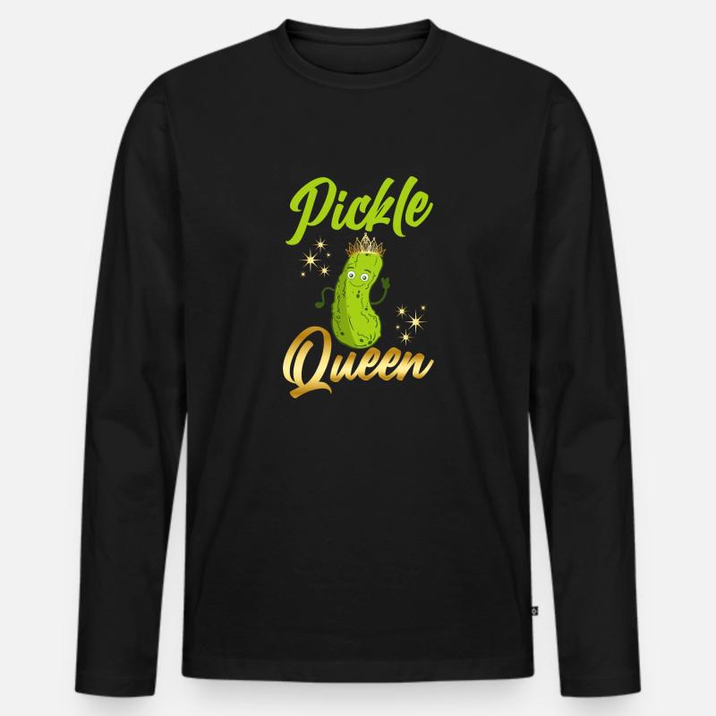 Pickle Queen Cucumber Pickles - Männer Premium Bio Langarmshirt - Schwarz