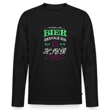geburtstagsgeschenk lustige tshirts - Männer Premium Bio Langarmshirt - Schwarz - Vorne - Nico (187cm)