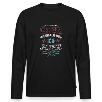 30 geburtstag 50 geburtstag betrunken brauen - Männer Premium Bio Langarmshirt - Schwarz - Vorne - Nico (187cm)