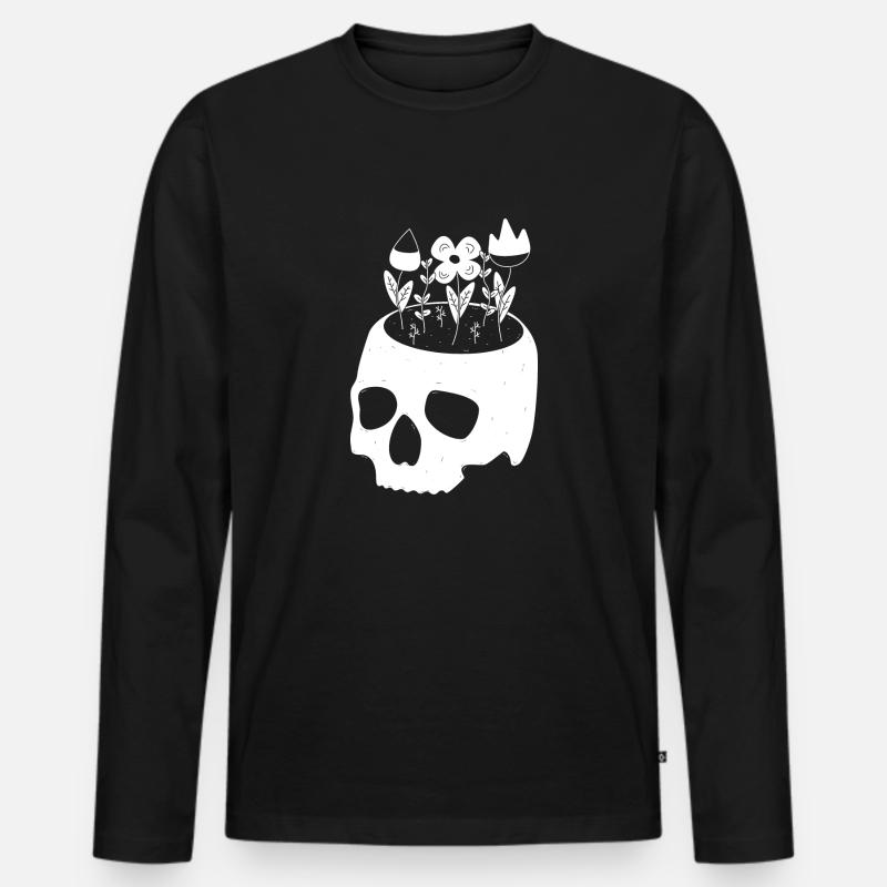 Benutze deinen Kopf - Männer Premium Bio Langarmshirt - Schwarz