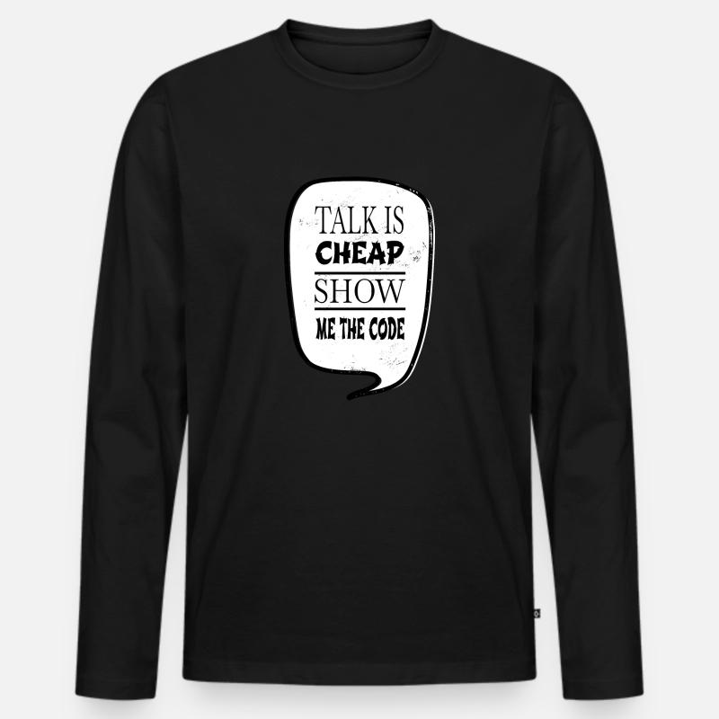 present coding software development - Männer Premium Bio Langarmshirt - Schwarz