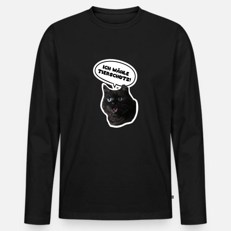 Ich wähle Tierschutz! - Männer Premium Bio Langarmshirt - Schwarz