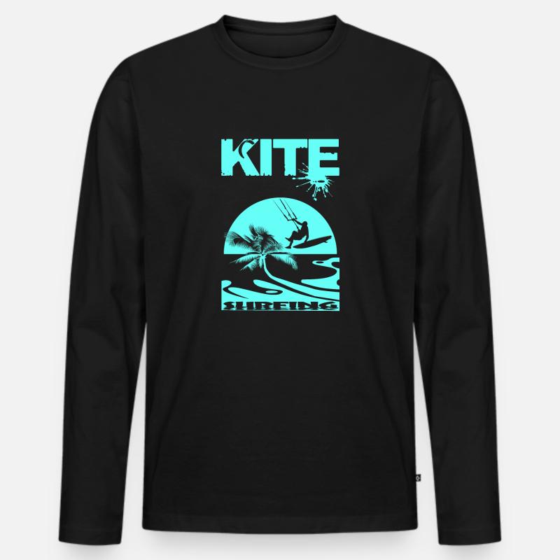 Kitesurfing - Männer Premium Bio Langarmshirt - Schwarz