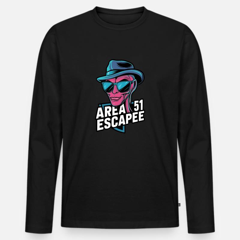 Area 51 Ausbrecher - Männer Premium Bio Langarmshirt - Schwarz