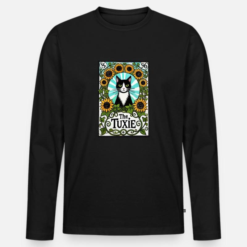 Der Tuxie - Männer Premium Bio Langarmshirt - Schwarz