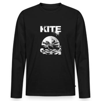 Kitesurfing - Men's Premium Organic Long Sleeve Shirt - black - Front - Nico (187cm)