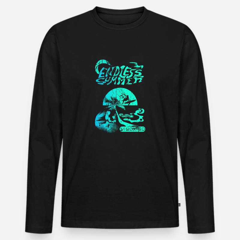 kitesurfen - Männer Premium Bio Langarmshirt - Schwarz