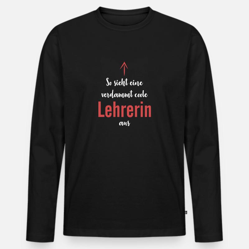 Lehrerin Schule Student - Männer Premium Bio Langarmshirt - Schwarz