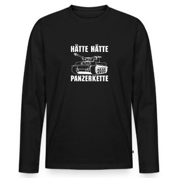 Ich bin ein panzer opa Tiger Panzer Bundeswehr - Männer Premium Bio Langarmshirt - Schwarz - Vorne - Nico (187cm)