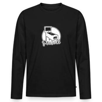 Silhouette Pinball Automat Zocker - Männer Premium Bio Langarmshirt - Schwarz - Vorne - Nico (187cm)