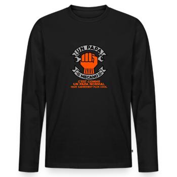 un papa mecano mecanicien - T-shirt manches longues Premium bio Homme - noir - Devant - Nico (187cm)