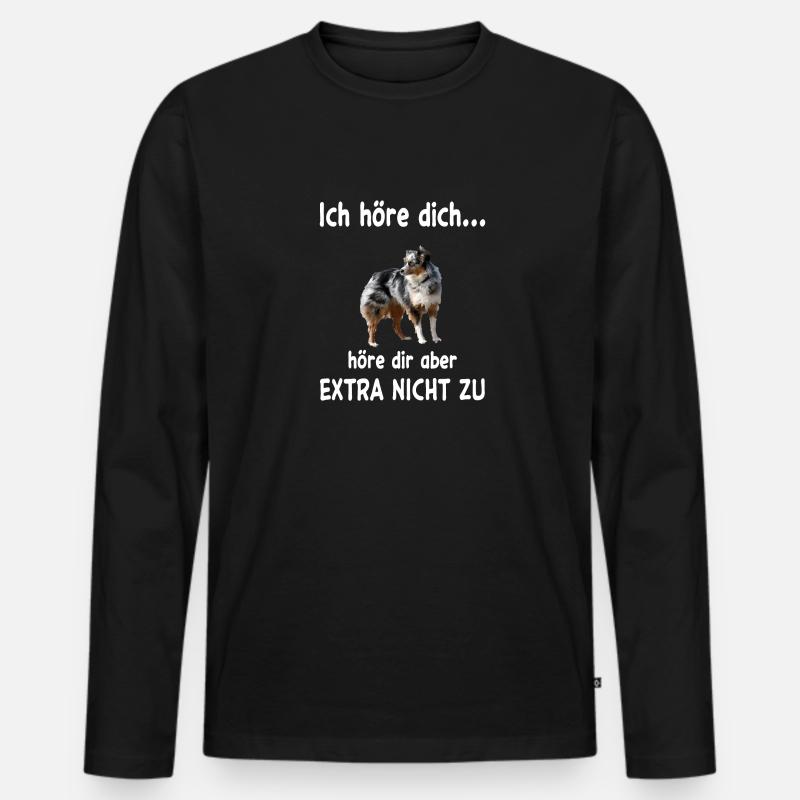 Australian Shepherd Hund - Australian Shepherd - Männer Premium Bio Langarmshirt - Schwarz