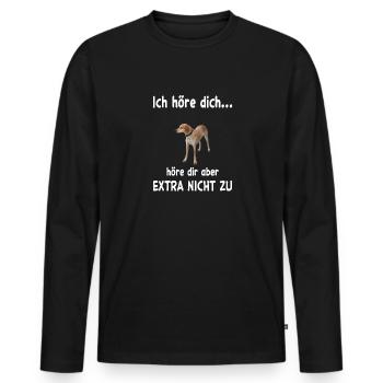 English Coonhound Hund - English Coonhound - Männer Premium Bio Langarmshirt - Schwarz - Vorne - Nico (187cm)