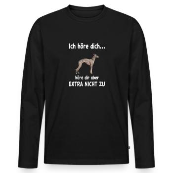Whippet Hund - Whippet - Männer Premium Bio Langarmshirt - Schwarz - Vorne - Nico (187cm)
