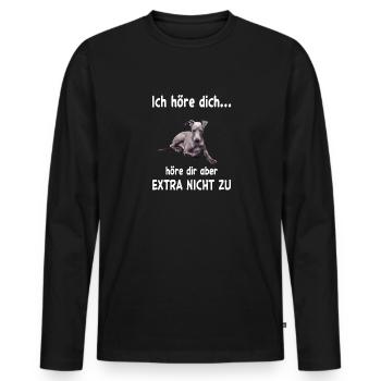 Italienisches Windspiel - Männer Premium Bio Langarmshirt - Schwarz - Vorne - Nico (187cm)