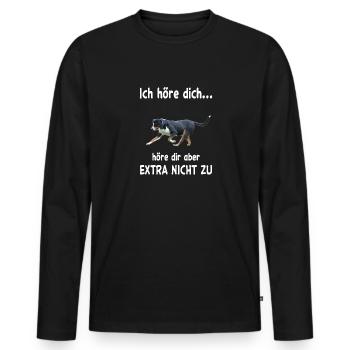 Grosser Schweizer Sennenhund - Männer Premium Bio Langarmshirt - Schwarz - Vorne - Nico (187cm)
