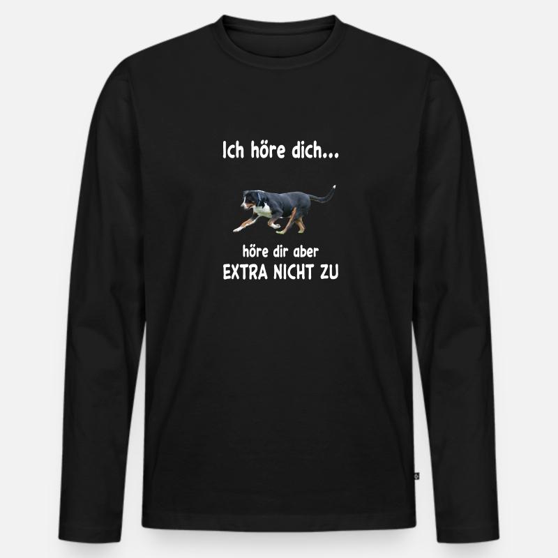 Grosser Schweizer Sennenhund - Männer Premium Bio Langarmshirt - Schwarz