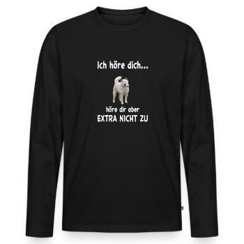 Korean Jindo Dog Hund - Korean Jindo Dog - Männer Premium Bio Langarmshirt - Schwarz - Vorne - Nico (187cm)