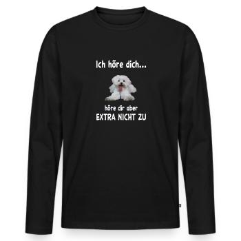 Malteser Hund - Malteser - Männer Premium Bio Langarmshirt - Schwarz - Vorne - Nico (187cm)
