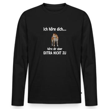 Shiba Inu Hund - Shiba Inu - Männer Premium Bio Langarmshirt - Schwarz - Vorne - Nico (187cm)