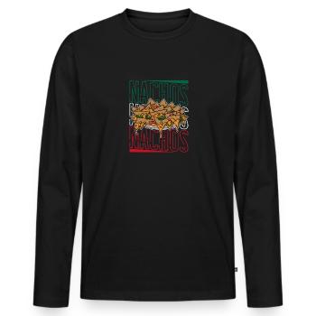 Nachos Cheese Jalapenos Mexico Mexican cuisine - Männer Premium Bio Langarmshirt - Schwarz - Vorne - Nico (187cm)