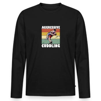Kampfsportler Wrestling Freistilringen Ringen - Männer Premium Bio Langarmshirt - Schwarz - Vorne - Nico (187cm)