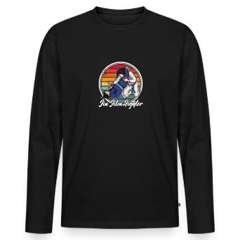 Brésil Jiu Jitsu Arts Martiaux Fille Dicton - T-shirt manches longues Premium bio Homme - noir - Devant - Nico (187cm)