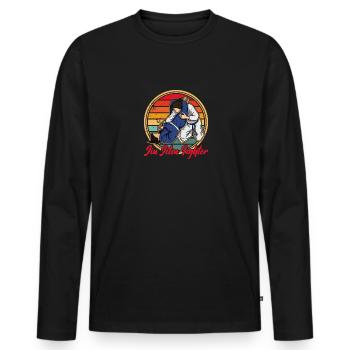 Brésil Jiu Jitsu Arts Martiaux Fille Dicton - T-shirt manches longues Premium bio Homme - noir - Devant - Nico (187cm)