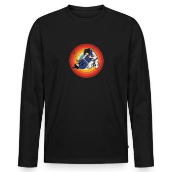 Jiu Jitsu Arts Martiaux Filles BJJ Arts Martiaux - T-shirt manches longues Premium bio Homme - noir - Devant - Nico (187cm)