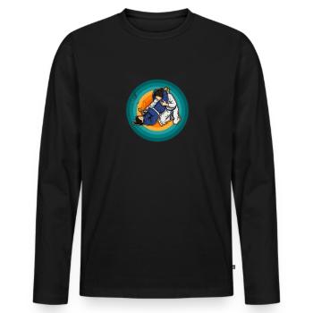 Jiu Jitsu Arts Martiaux Filles BJJ Arts Martiaux - T-shirt manches longues Premium bio Homme - noir - Devant - Nico (187cm)