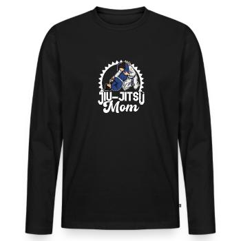 BJJ Jiu Jitsu Brésilien Filles Arts Martiaux - T-shirt manches longues Premium bio Homme - noir - Devant - Nico (187cm)