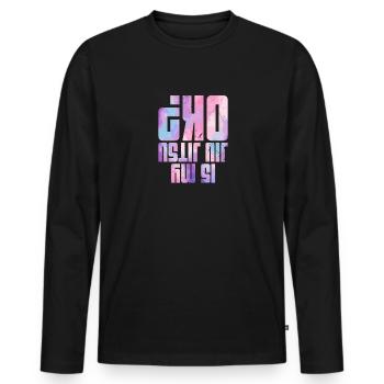 Filles BJJ Brésil Jiu Jitsu Arts Martiaux - T-shirt manches longues Premium bio Homme - noir - Devant - Nico (187cm)