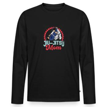 BJJ Jiu Jitsu Brésilien Filles Arts Martiaux - T-shirt manches longues Premium bio Homme - noir - Devant - Nico (187cm)