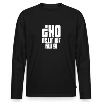 Filles BJJ Brésil Jiu Jitsu Arts Martiaux - T-shirt manches longues Premium bio Homme - noir - Devant - Nico (187cm)