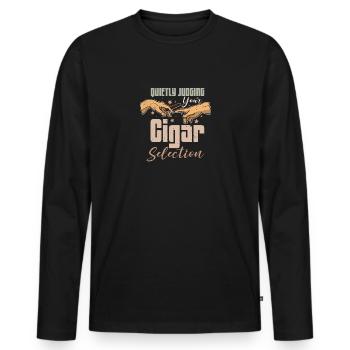 Smoker Tobacco Cigar Cigars Smoking Saying - Men's Premium Organic Long Sleeve Shirt - black - Front - Nico (187cm)