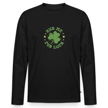 Ireland Irish Origin National colours Flag - Men's Premium Organic Long Sleeve Shirt - black - Front - Nico (187cm)