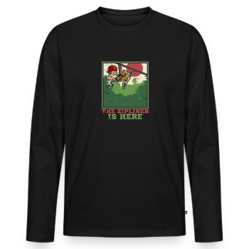Ziplining Walf Zipliner Seilrutschen Sport Spruch - Männer Premium Bio Langarmshirt - Schwarz - Vorne - Nico (187cm)